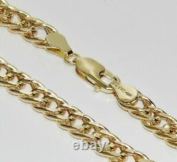 9CT YELLOW GOLD 7.5 inch CHUNKY DOUBLE CURB BRACELET 7MM UK HALLMARKED