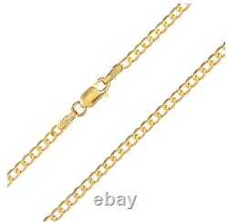 9CT YELLOW GOLD 7.5 inch CURB LADIES BRACELET UK HALLMARKED