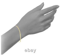 9CT YELLOW GOLD 7.5 inch CURB LADIES BRACELET UK HALLMARKED
