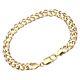 9ct Yellow Gold 7.5 Inch Double Curb Ladies Bracelet 6mm Width Uk Hallmarked