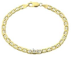 9CT YELLOW GOLD 8.5 inch ANCHOR CURB MEN'S BRACELET 5MM UK HALLMARKED