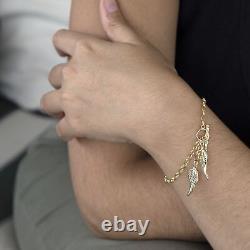 9CT Yellow Gold Angel Wing T-Bar Bracelet 7