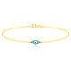 9ct Yellow Gold Blue Evil Eye Bracelet (7.5)