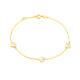 9ct Yellow Gold Clover Heart Mother Of Pearl Bracelet (7.5)