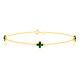 9ct Yellow Gold Clover Malachite Bracelet (7.5)