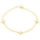 9ct Yellow Gold Clover Mother Of Pearl Bracelet (7.5)