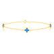 9ct Yellow Gold Clover Turquoise Bracelet (7.5)