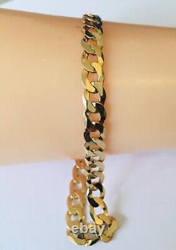 9CT Yellow Gold Curb Bracelet 21.5cm weight 9 grams, Hallmarked 375 Sheffield