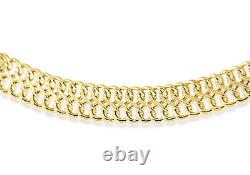 9CT Yellow Gold Double-Curb Chain Bracelet 7.5
