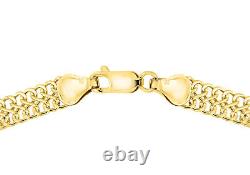 9CT Yellow Gold Double-Curb Chain Bracelet 7.5