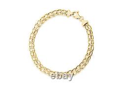 9CT Yellow Gold Rollerball Bracelet 7.5