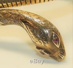 9CT Yellow Gold Snake Serpent Bangle Bracelet Smith & Pepper Chester 1961 Slave