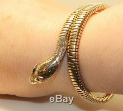 9CT Yellow Gold Snake Serpent Bangle Bracelet Smith & Pepper Chester 1961 Slave