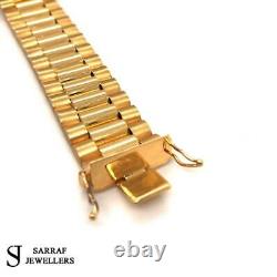 9CT Yellow SOLID Gold Genuine STRAP Bracelet 375 Hallmarked NEW GIFT 16MM 44GR