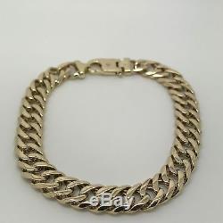 9Carat (9ct) Gold Double Curb Bracelet Solid Yellow Gold 8.75 Long 36.69g