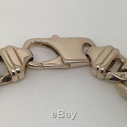9Carat (9ct) Gold Heavy Curb Bracelet Solid Yellow Gold 9 Long 58.08g