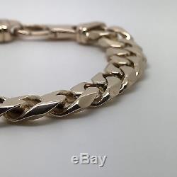 9Carat (9ct) Gold Heavy Curb Bracelet Solid Yellow Gold 9 Long 58.08g