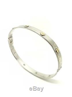 9Carat (9ct) Gold Screw Bangle Unisex Yellow & White Gold Solid 27.54g