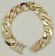 9carat 9ct Yellow Gold Gents Heavy Patterned Curb 9 Inch Bracelet Hallmarked
