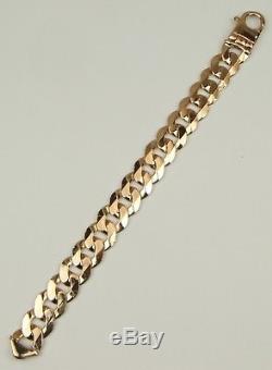 9Carat 9ct Yellow Gold Heavy Gents Curb 8.5 Inch Bracelet Full UK Hallmark