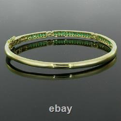 9Ct Princess Cut Emerald Diamond Women's Bangle Bracelet 14K Yellow Gold Finish