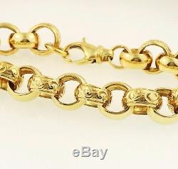 9Ct Yellow Gold 7.75 Patterned Belcher Bracelet (10mm Wide)