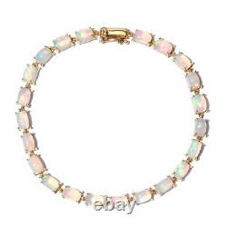 9K Gold Opal Tennis Bracelet Cushion Cut for Wife/Girlfriend/Mother 7.5'' 9.7ct