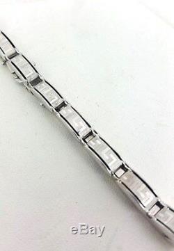 9.77g Greek Key Design White Gold Bracelet 9ct (7120M)