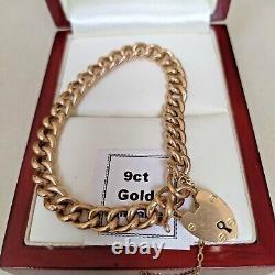 9 9ct rose Gold antique curb bracelet Pre owned Weight 12 grams Length 7 ½