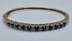 9.9g 9ct Yellow Gold Natural Sapphire & Diamond 57mm Bangle 375 9kt Solid Fancy