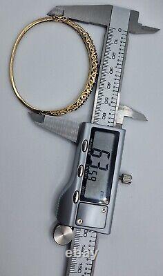 9.9g 9ct Yellow Gold Natural Sapphire & Diamond 57mm Bangle 375 9kt solid fancy