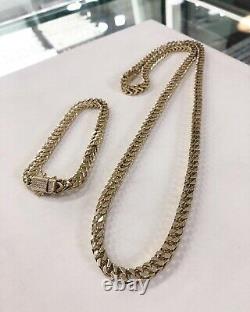9 CT YELLOW Gold Franco Chain & Bracelet