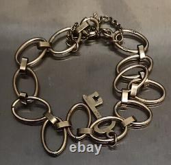 9 Carat Gold Bracelet with Key Charm Vintage 6.7 Grams