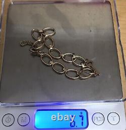 9 Carat Gold Bracelet with Key Charm Vintage 6.7 Grams