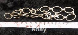 9 Carat Gold Bracelet with Key Charm Vintage 6.7 Grams