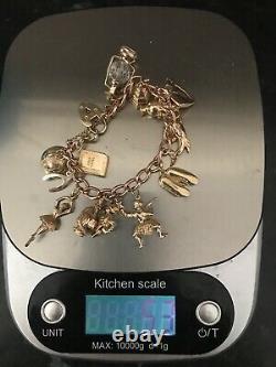 9 Carat Gold Charm Bracelet. 53 Grams