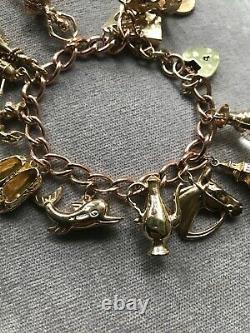 9 Carat Gold Charm Bracelet. 53 Grams