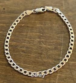 9 Carat Yellow Gold Curb Bracelet 3.66g 7.5 Inch Fully Hallmarked