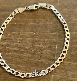 9 Carat Yellow Gold Curb Bracelet 3.66g 7.5 Inch Fully Hallmarked