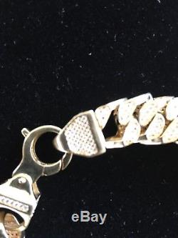 9 Ct Gold Iced Out Franco Bracelet
