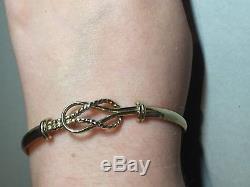 9, Ct Gold Ladies Knot Fronted Bangle/bracelet, Side Opener Birm 1998, 5.48, Grams