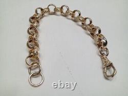 9 carat yellow gold hallmarked heavy belcher link bracelet, weighing 25gms