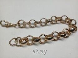 9 carat yellow gold hallmarked heavy belcher link bracelet, weighing 25gms