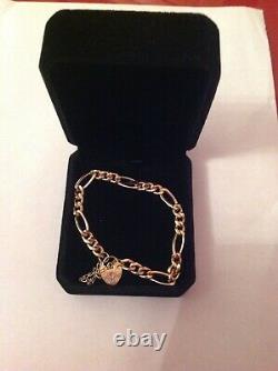 9 ct Gold Charm Bracelet with Safety Chain