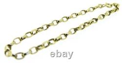 9 ct gold bracelets belchers oval solid smooth links ladies mens yellow 8 inches