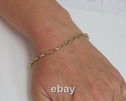 9 ct gold bracelets belchers oval solid smooth links ladies mens yellow 8 inches