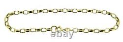 9 ct gold bracelets belchers oval solid smooth links ladies mens yellow 8 inches