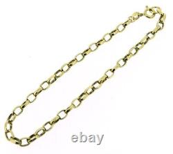 9 ct gold bracelets belchers oval solid smooth links ladies mens yellow 8 inches