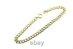 9 ct gold bracelets curb 7 inches double smooth yellow links ladies vintage 1990
