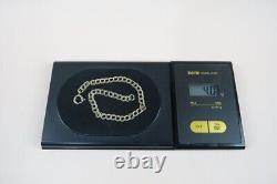 9 ct gold bracelets curb 7 inches double smooth yellow links ladies vintage 1990